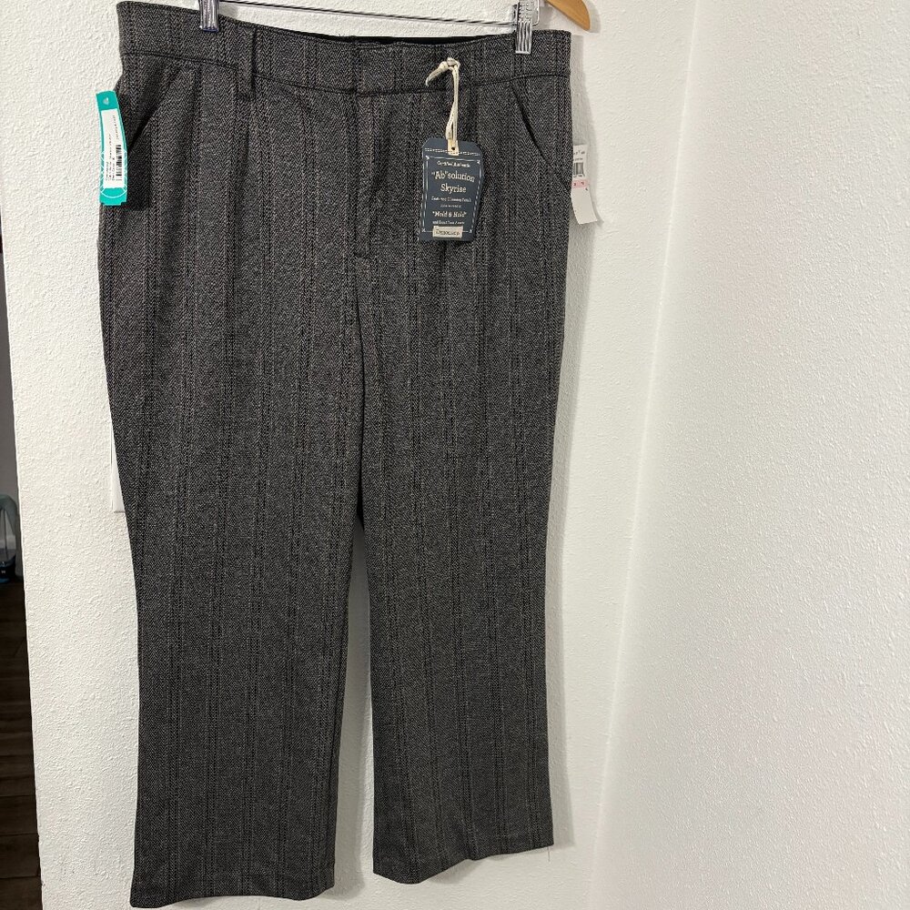 Democracy "Ab"solution Skyrise Patched Crop Pant Dark Grey New Size 10